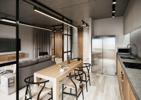 上海现代工业风格小户型公寓整体设计图片