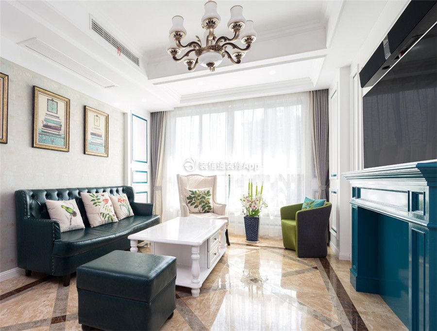 武汉美式风格小户型客厅装潢设计图片