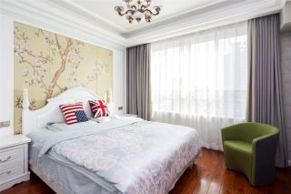 武汉美式风格家庭卧室窗帘图片