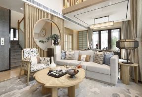 日式别墅客厅装修效果图 日式客厅设计效果图 