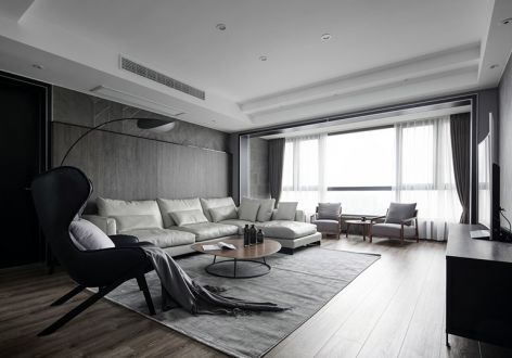 龙腾国际现代风格130平米三居室装修案例