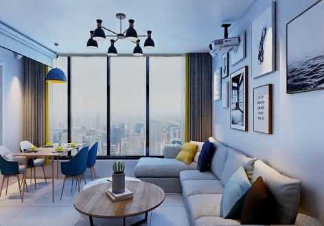 诚基中心公寓现代简约风格80平米二居室装修案例