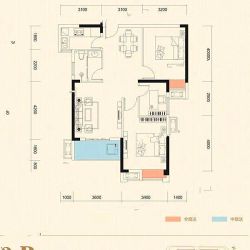 3号楼B2户型 3室2厅1卫 约97平米