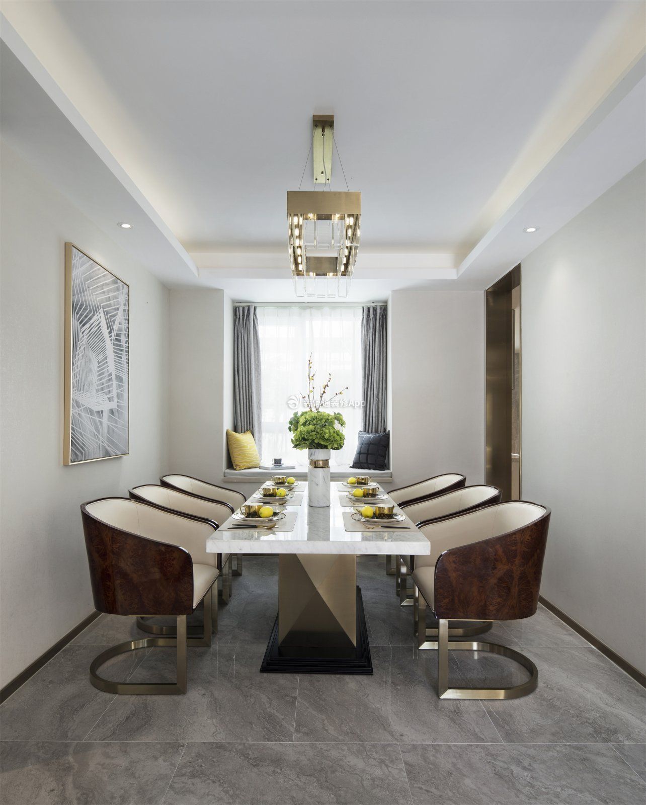 2023武汉样板房餐厅桌椅装修设计图片