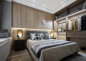 2023武汉现代样板房卧室衣柜装修设计