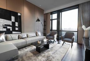 武汉现代风格客厅转角沙发装修图片