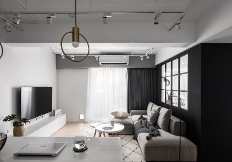中联名城现代风格90平米三居室装修设计案例