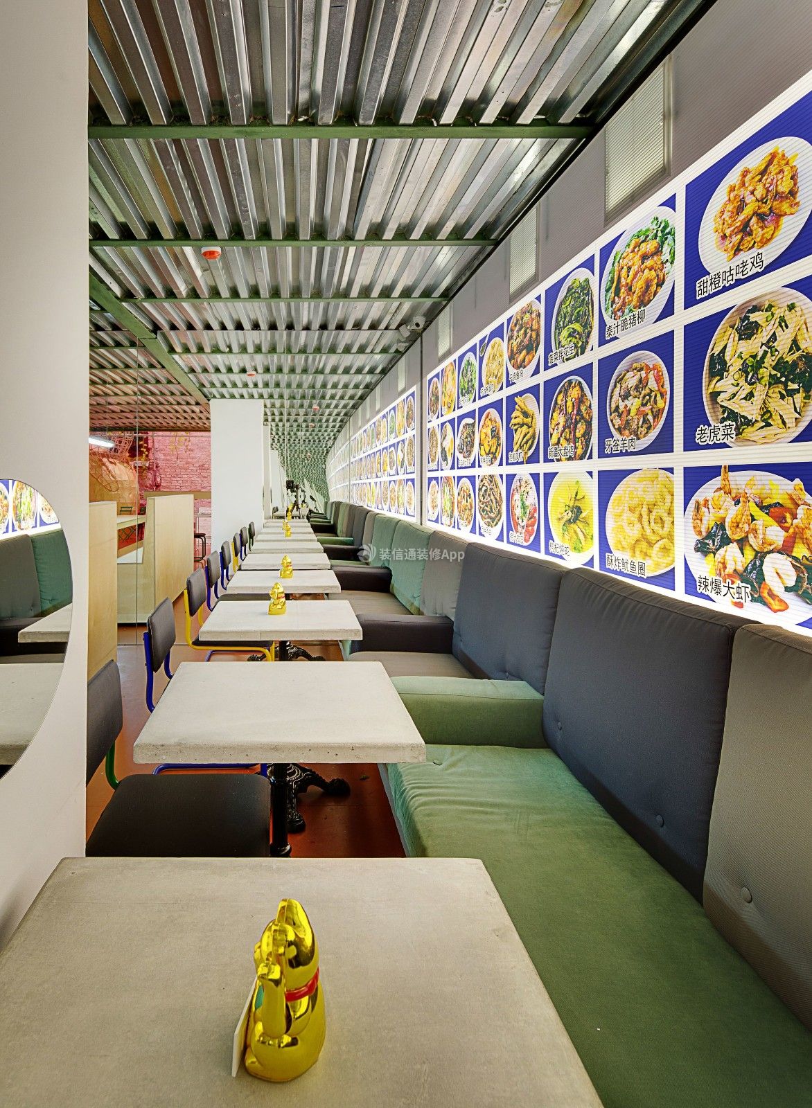 上海中餐店装修卡座沙发图片