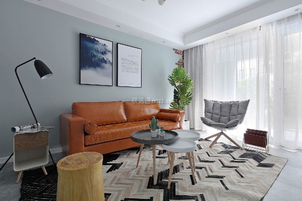 客厅窗帘装饰效果图 客厅沙发地毯效果图