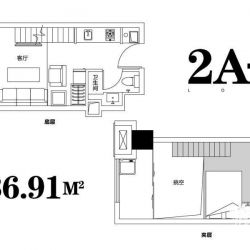 2A-1户型 1室1厅1卫 约37平米