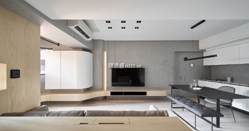 江湾国际118平三居室现代简约风格装修案例
