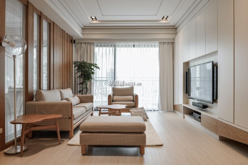阳光凡尔赛宫三室两厅日式风格120平米装修设计案例