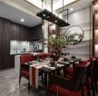 2023青岛中式复式楼餐厅装潢装修效果图