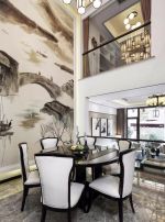 2023青岛中式风格复式别墅餐厅装修效果图