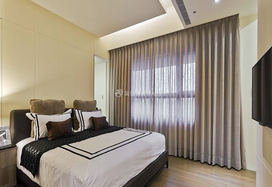 北京老房装修现代风格卧室窗帘图片