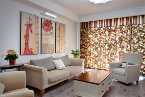 客厅窗帘欣赏 美式客厅装饰效果图 美式客厅设计图片