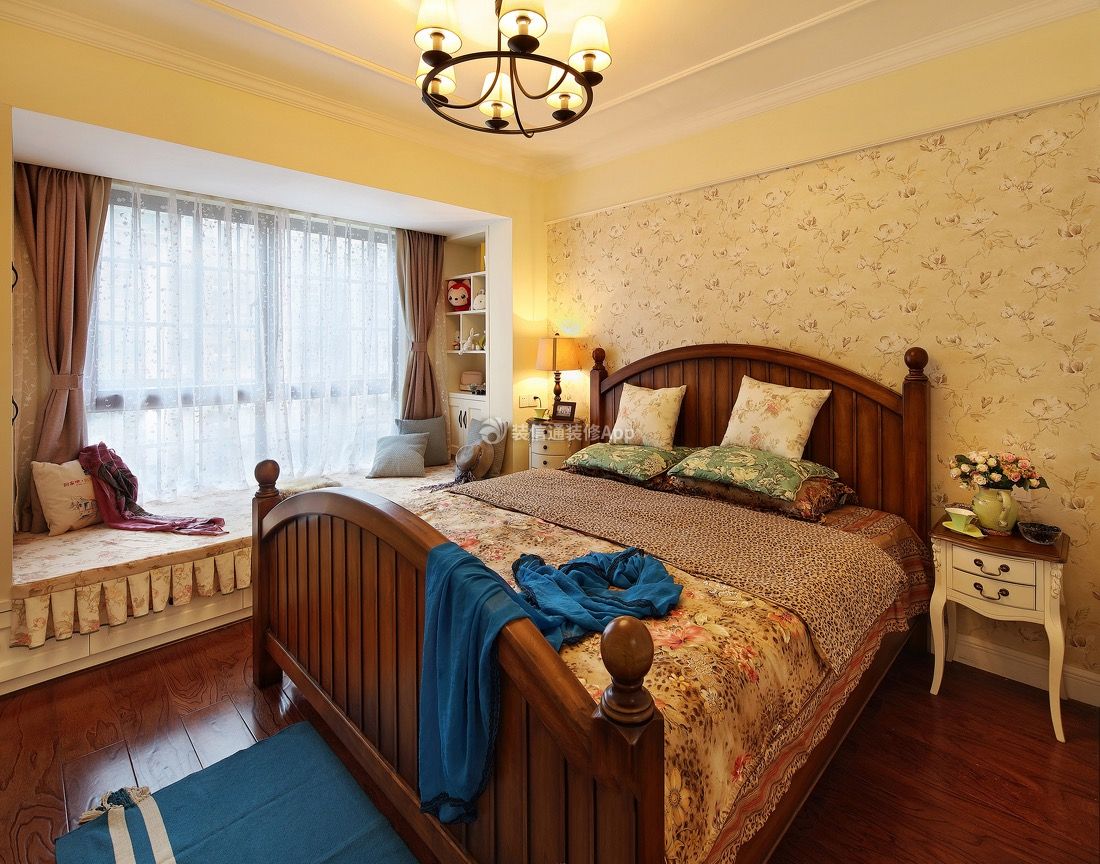 武汉三室一厅美式卧室装修图片赏析