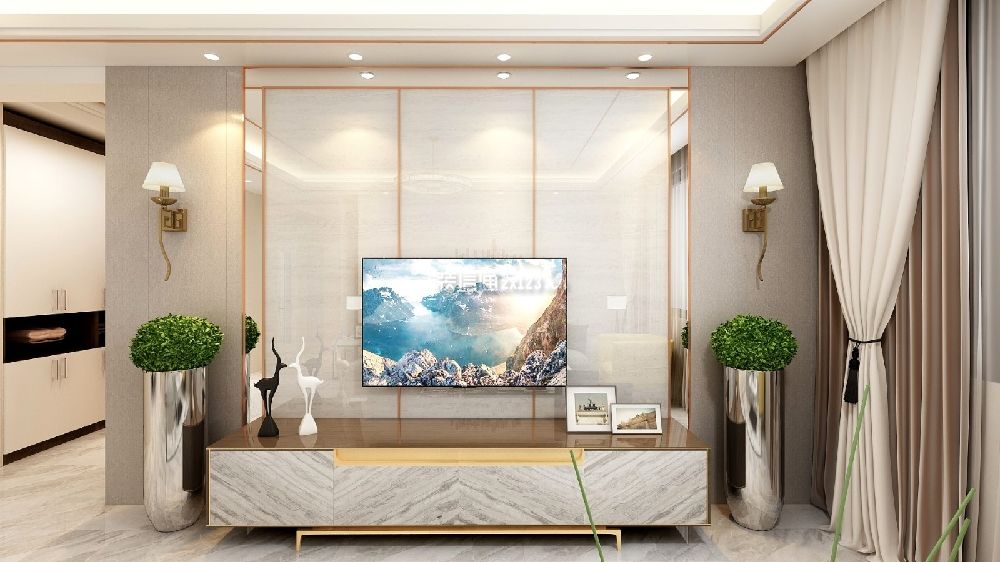客厅电视背景墙效果图2020 客厅电视背景墙效果图硅藻泥