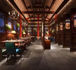 300平米新中式风格咖啡馆装修设计案例