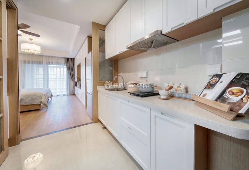 武汉55平小公寓开放式厨房装修效果图