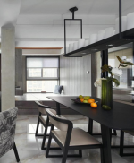 银湖翡翠120平三居室现代简约风格装修案例