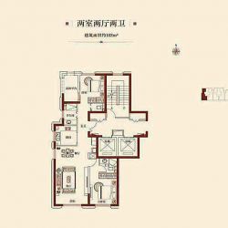 102平户型图 2室2厅2卫