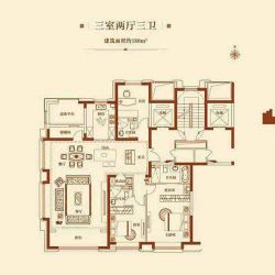 180平户型图 3室2厅3卫