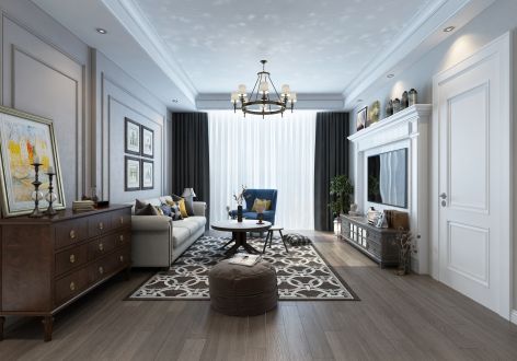 鲁德·海德堡 142平方美式风格三居室装修案例