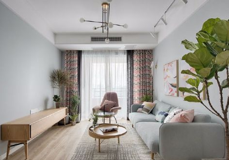 新城十里锦绣北欧风格105平米三居室装修案例