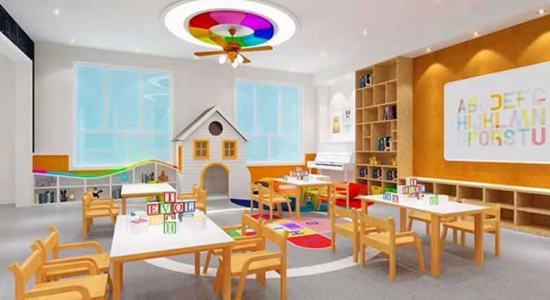 1100平绿橄榄幼儿园现代风格装修案例