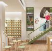 上海茶饮门店彩绘背景墙设计图片