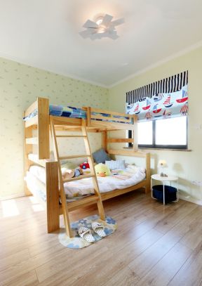 儿童房壁纸 儿童房高低床装修效果图 儿童房壁纸装修效果图 