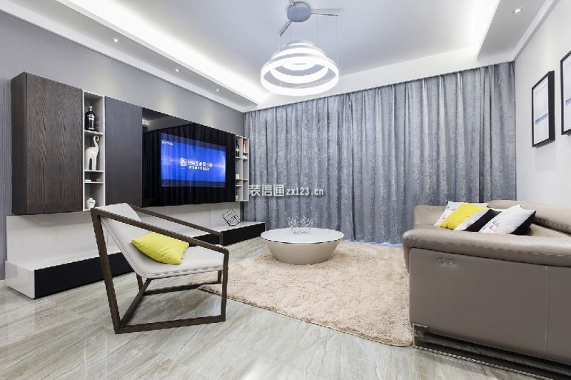 宇虹万花城现代风格130平米三居室装修设计案例