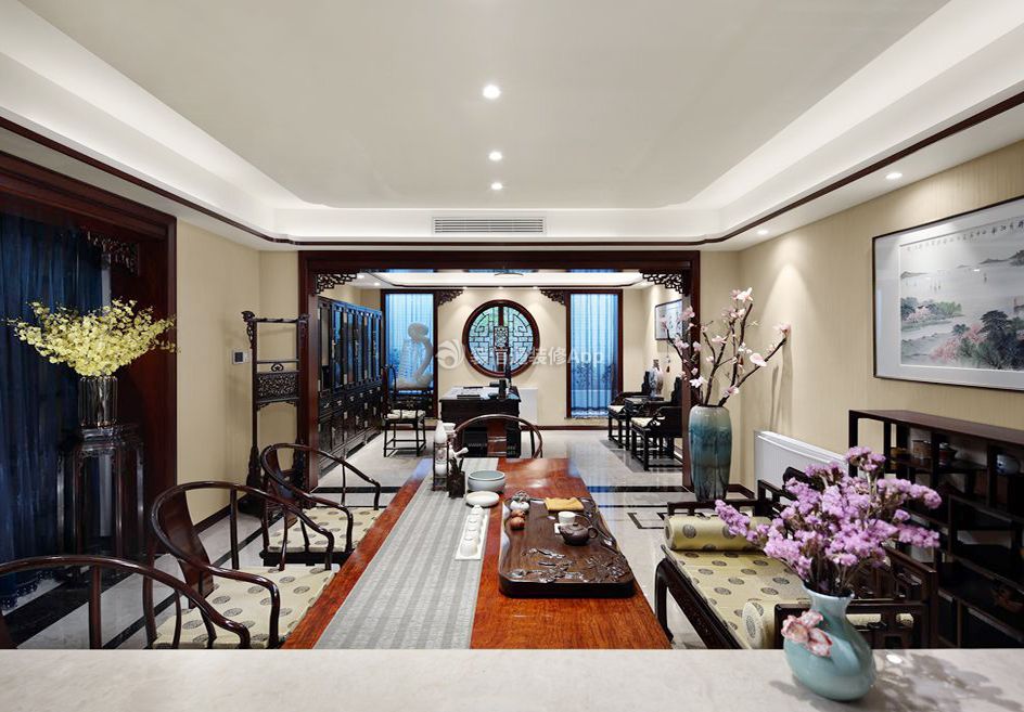 中式风格别墅茶室装修布局图片