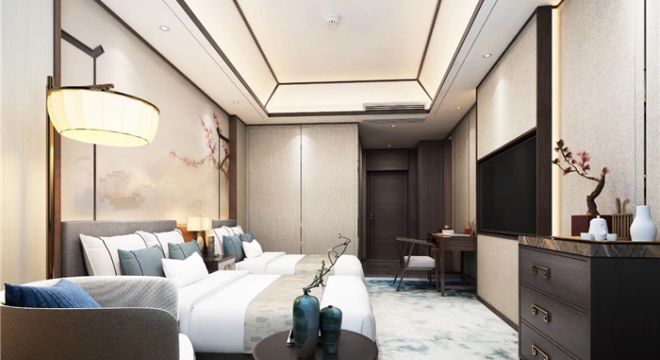 公寓式酒店5000平米中式风格装修案例