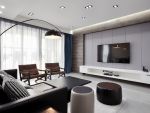 华远海蓝城现代风格122平米三居室装修案例
