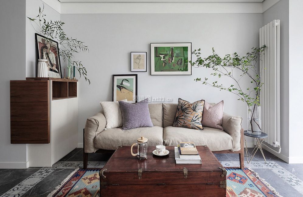 客厅地毯与沙发搭配图片 客厅地砖拼花设计