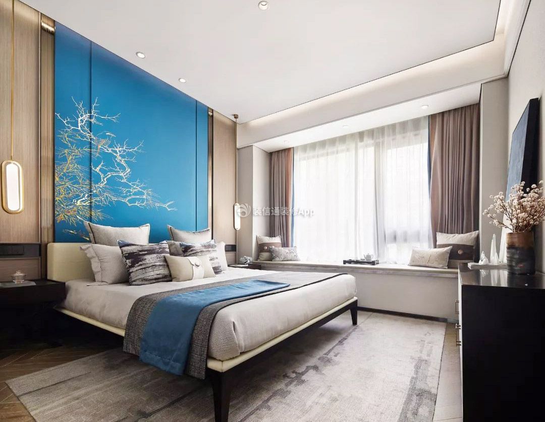 2023广州中式房屋卧室飘窗装修效果图