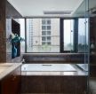 广州中式房屋卫生间浴缸装修效果图