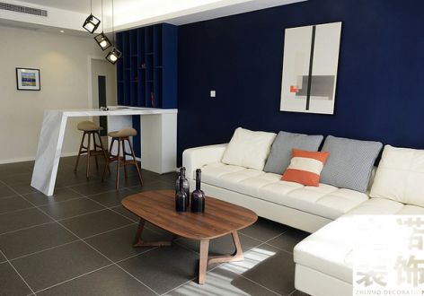 万浩金百合现代风格90平米二居室装修效果图案例