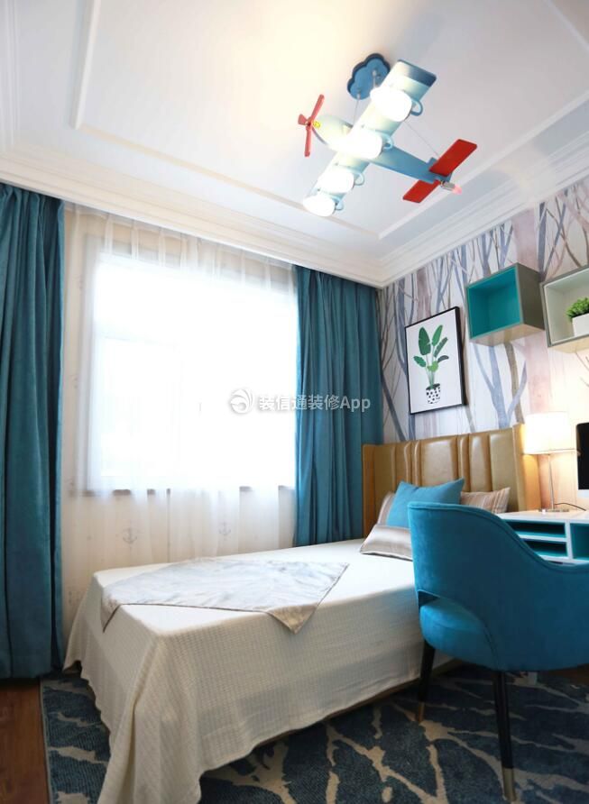 南京三室二厅现代风格卧室装修实景图