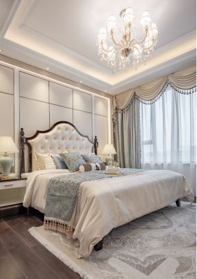 南京美式风格三室二厅卧室装修图片