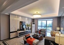 渭南中海紫御华府124平米三居室现代简约风格效果，硬装13万