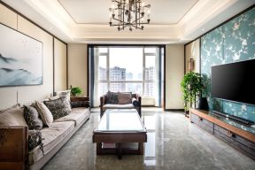 无锡150平米新中式客厅装修效果图欣赏
