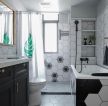 南京100平北欧风格家庭卫生间浴缸装修图