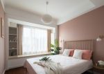 南京100平温馨卧室粉色壁纸装修效果图
