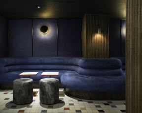 广州茶餐厅卡座沙发装修设计效果图