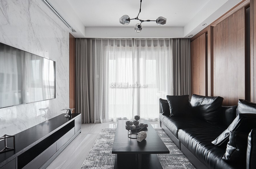 客厅窗帘装饰效果图 客厅地毯与沙发搭配图片