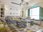 建源山海龙城美式风格100平米三居室装修效果图案例