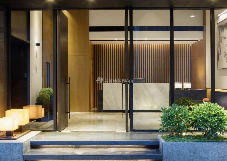 南京商务酒店前厅入口装修设计实景图